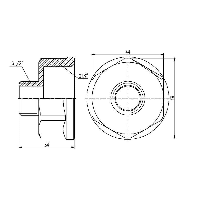 Перехід SD Forte 1 1/4"х1/2" ВЗ SF3603215 (FRRS00002609) - фото 2