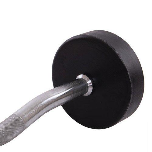 Штанга фіксована вигнута Rubber Coated Barbell Zelart TA-2687 20 кг Чорний (58363067) - фото 4