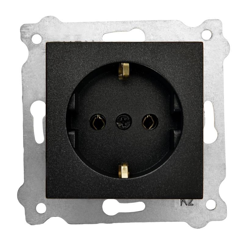 Механизм розетки врезной с з/к EXEN Черный