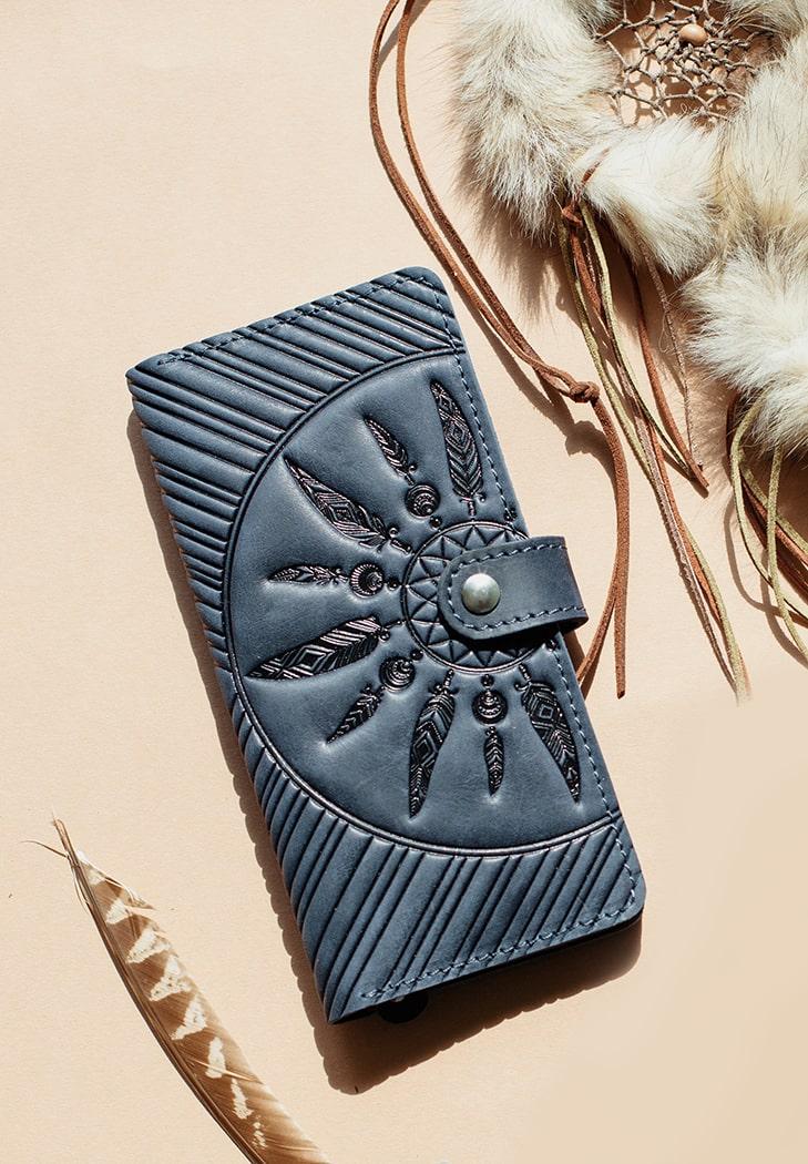 Портмоне шкіряне жіноче 7.0 Інді Синій (A-026257)