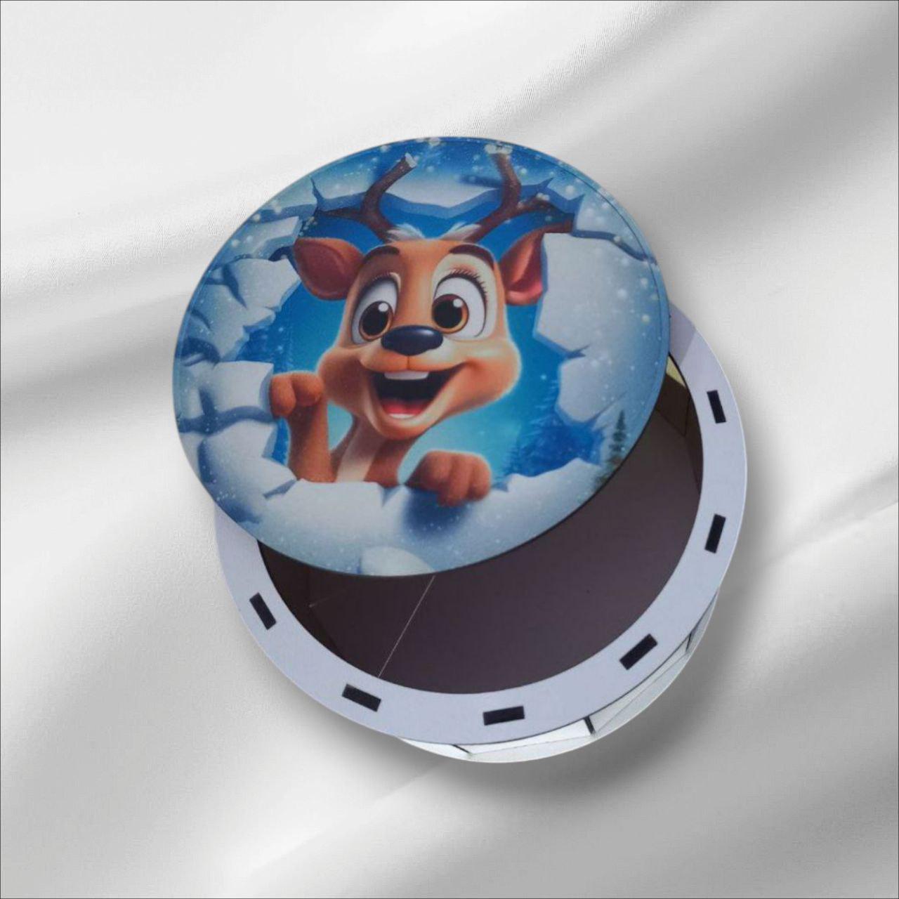 Подарочная коробка/бокс детям на Новый год деревянная для сладостей d 15 см (29404830) Подарочная коробка/бокс детям на Новый год деревянная для сладостей d 15 см (29404830)