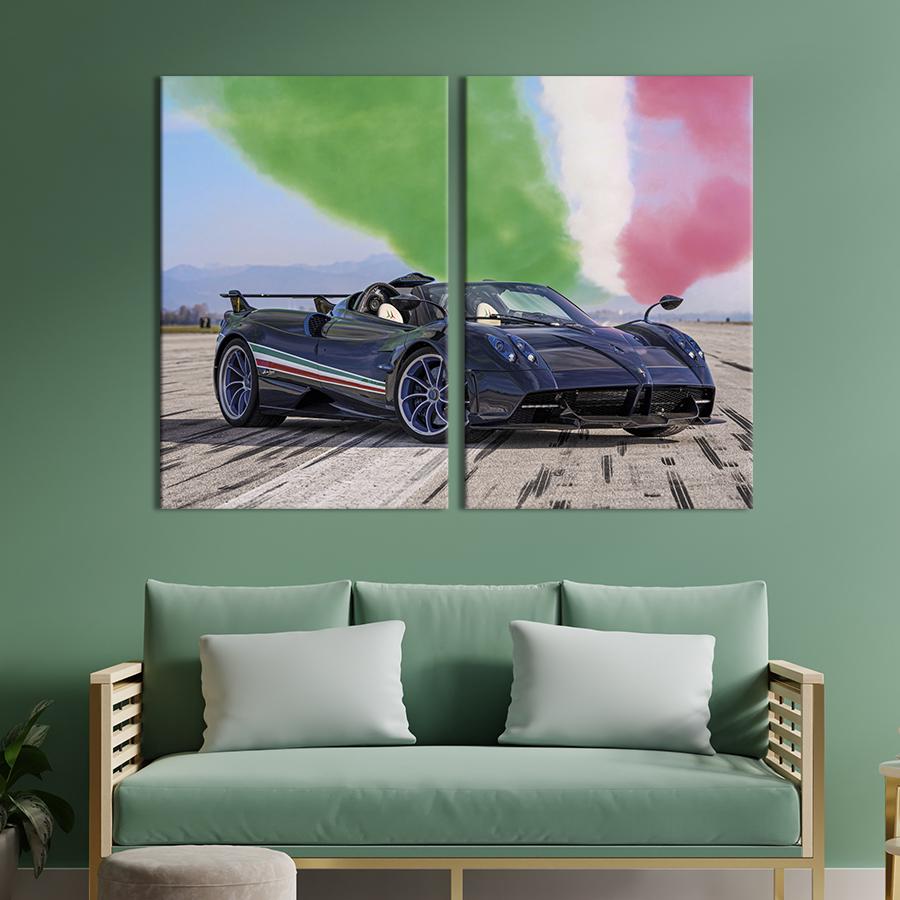 Картина на холсте Тёмно-синий Pagani Huayra Tricolore 111x81 см (1272-2)