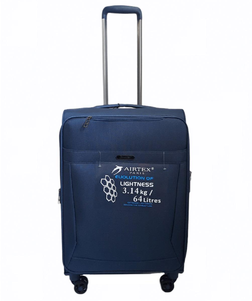 Чемодан тканевый Airtex 830 средний 4 колеса Синий (At00047)
