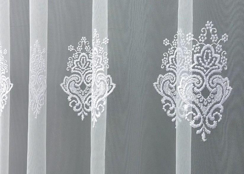 Тюль из фатина с вышивкой и люрексом Холодный белый (1571т) - фото 3 Тюль из фатина с вышивкой и люрексом Холодный белый (1571т) - фото 3