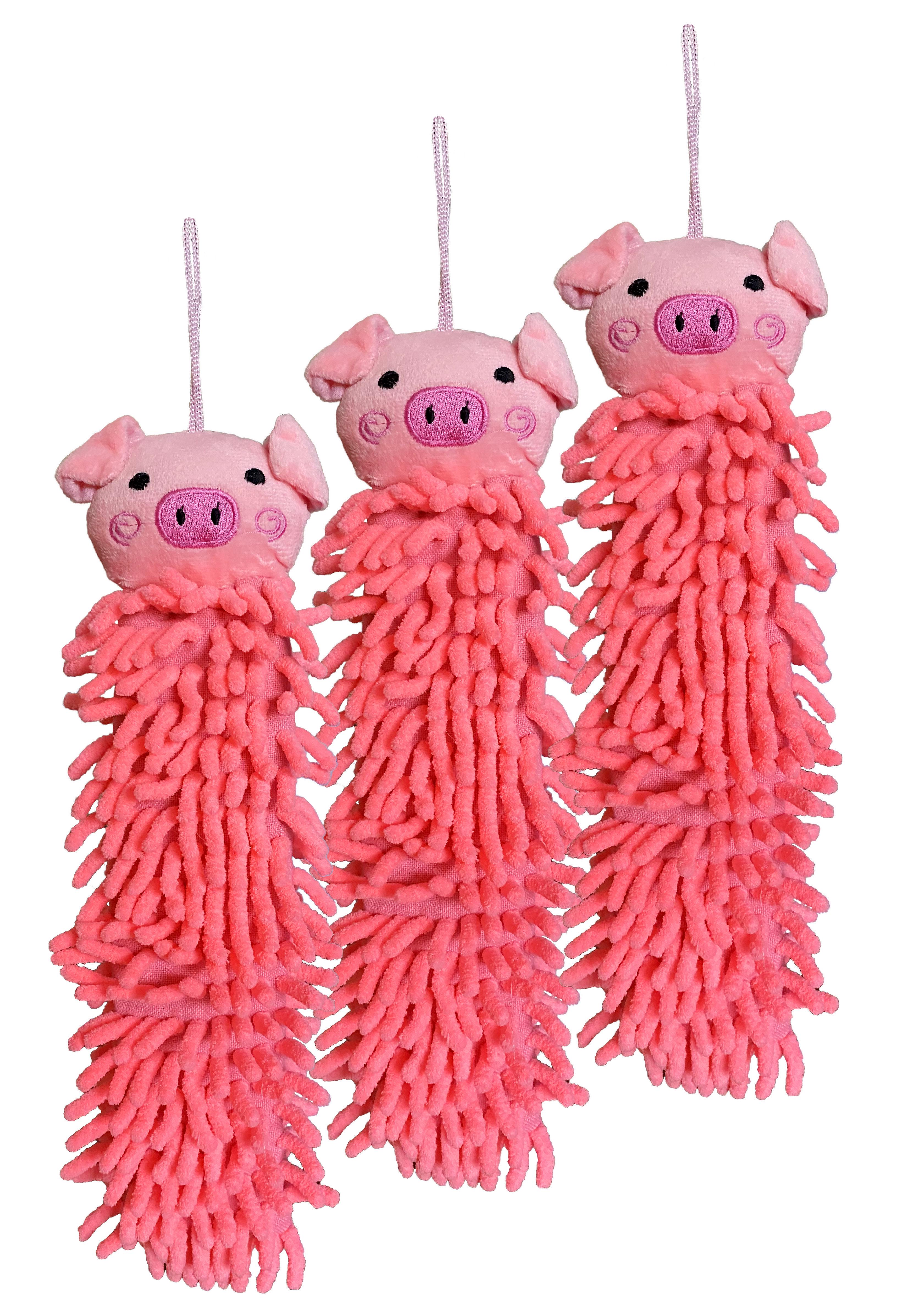 Набор кухонных полотенец Zastelli Поросенок микрофибра 10х40 см 3 шт. Розовый (20748)