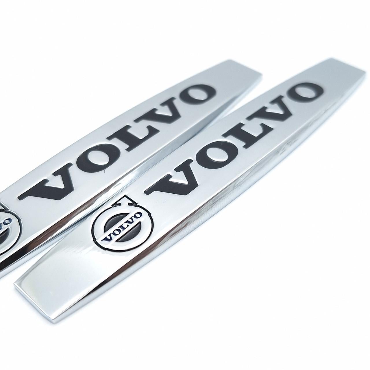 Эмблема на крылья Volvo 10х1,8 см Хром глянцевый (1996617998)