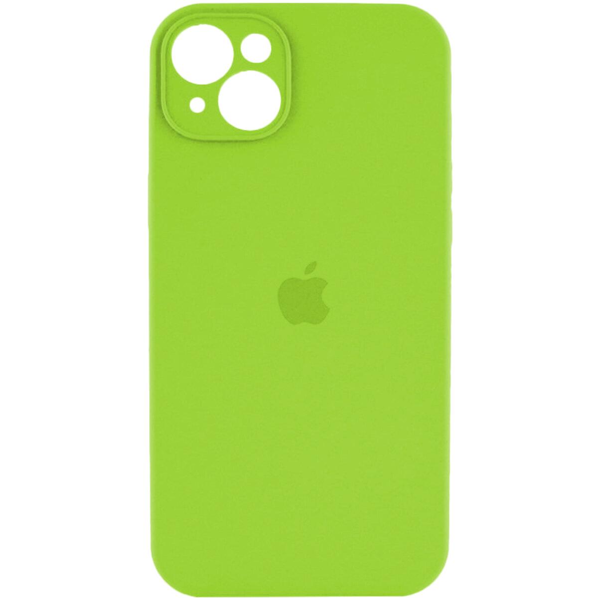 Противоударный чехол для Apple iPhone 13 Silicone Full Case AA Camera Protect/Shiny Green
