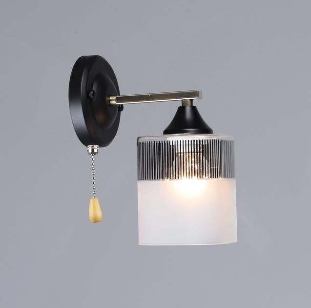 Бра настінне Valeso зі скляним плафоном одинарне Е27 IP20 B A4425/1W AB+BK 60W Чорний/Бронзовий (28685905)