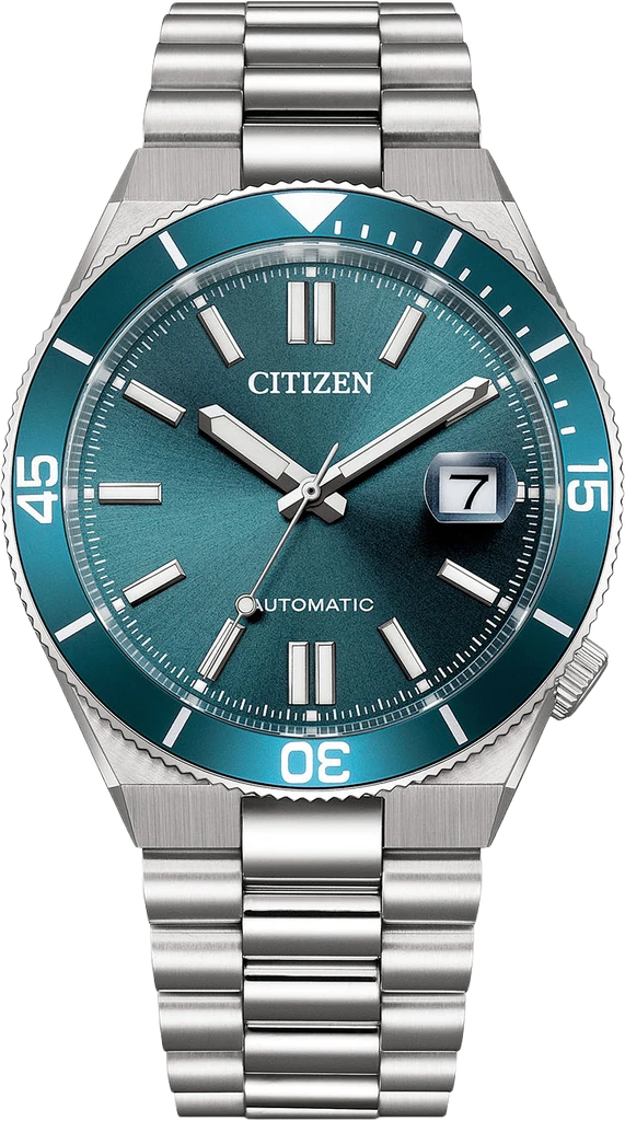 Наручные часы мужские Citizen NJ0231-56L Tsuyosa механические с сапфировым стеклом/стальным корпусом/голубым циферблатом и водозащитой 100 м