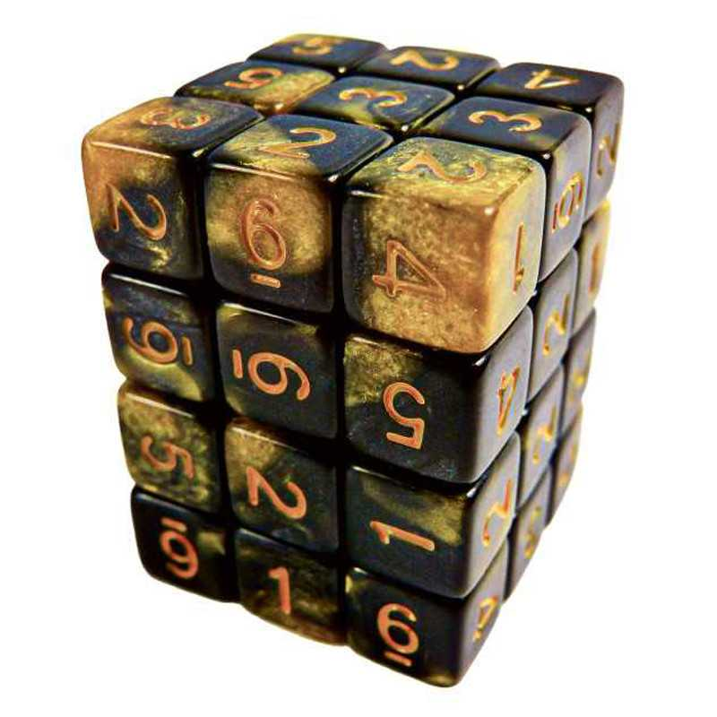 Гральні кубики Green Stuff World D6 Color YELLOW/BLACK 36 шт. (2660)