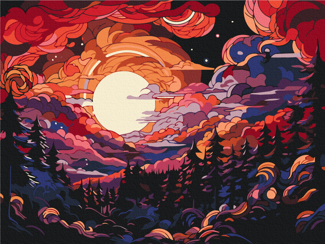Картина за номерами Brushme Вечір на місяці 30x40 см (3112790884)