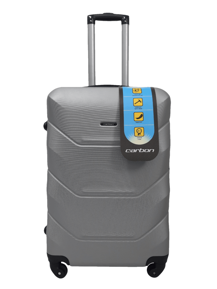 Чемодан средний ABS-пластик Carbon 147 M 75 л 67х44х27 см Серебряный Чемодан средний ABS-пластик Carbon 147 M 75 л 67х44х27 см Серебряный