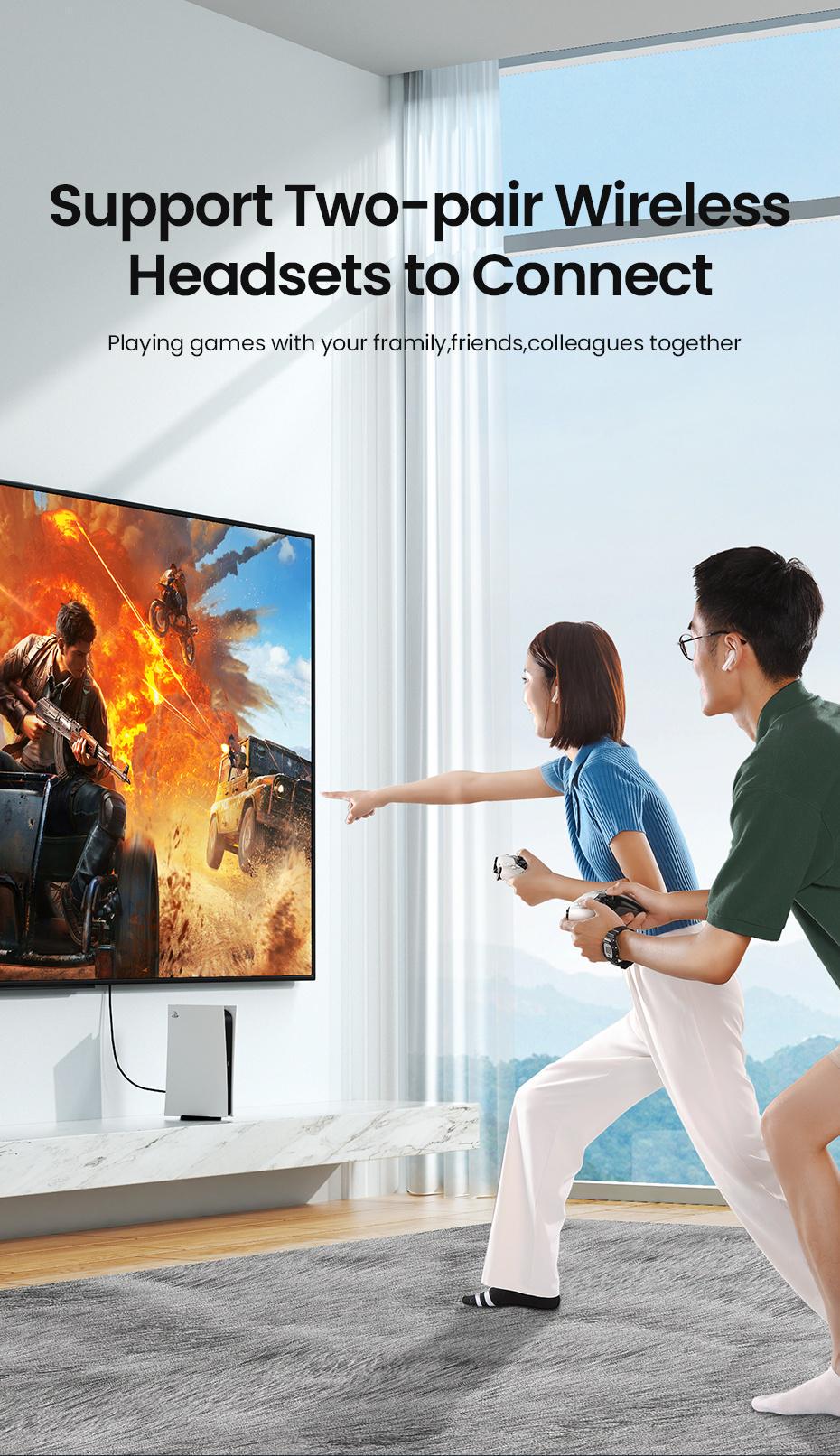 Адаптер UGREEN Bluetooth 5.0 передавач USB для PS4/4 Pro/5/Nintedo Switch/PlayStation Чорний (10928) - фото 6