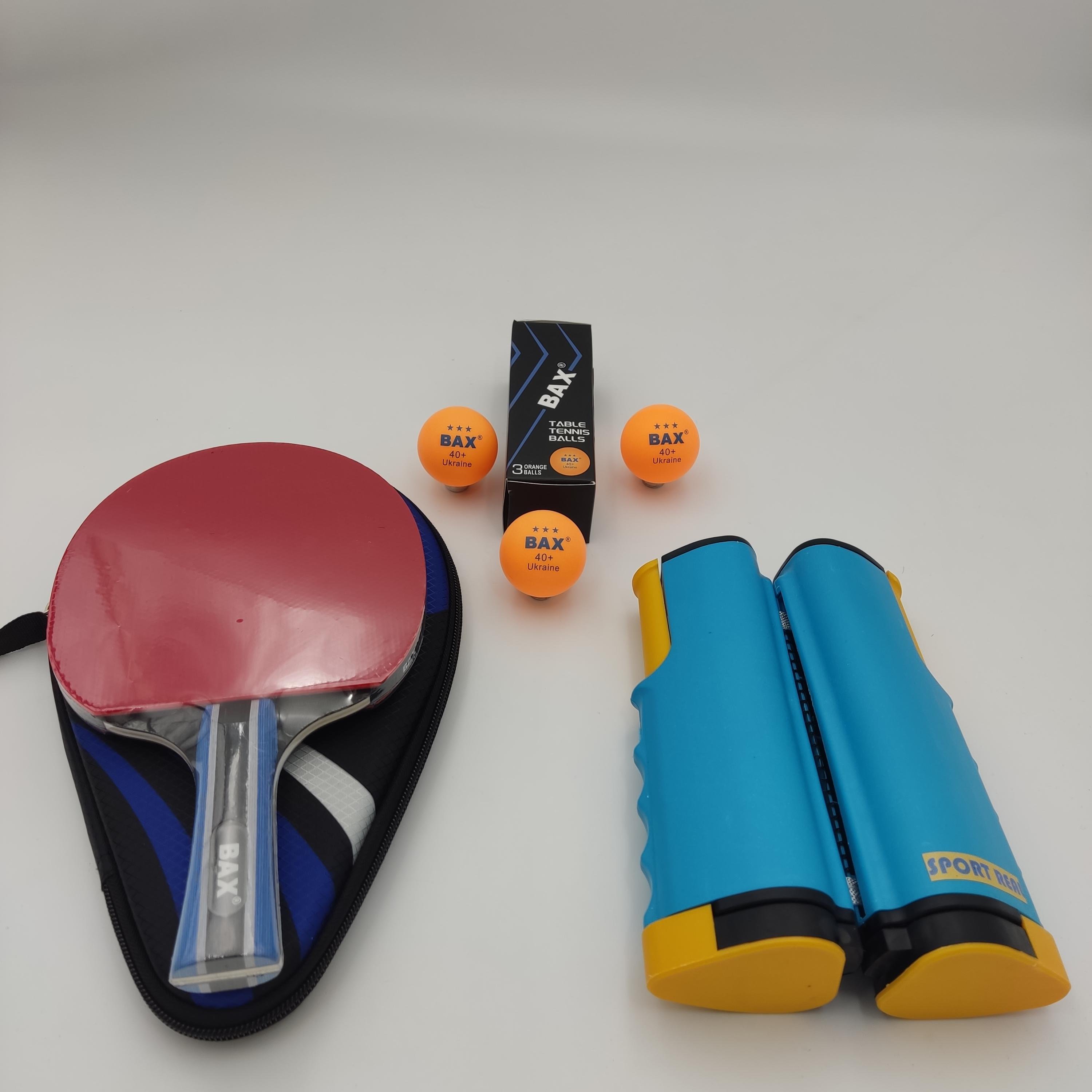Ракетка для настільного тенісу Bax у чохлі з сіткою та м'ячиками 3 шт. (151311+151315+151312)