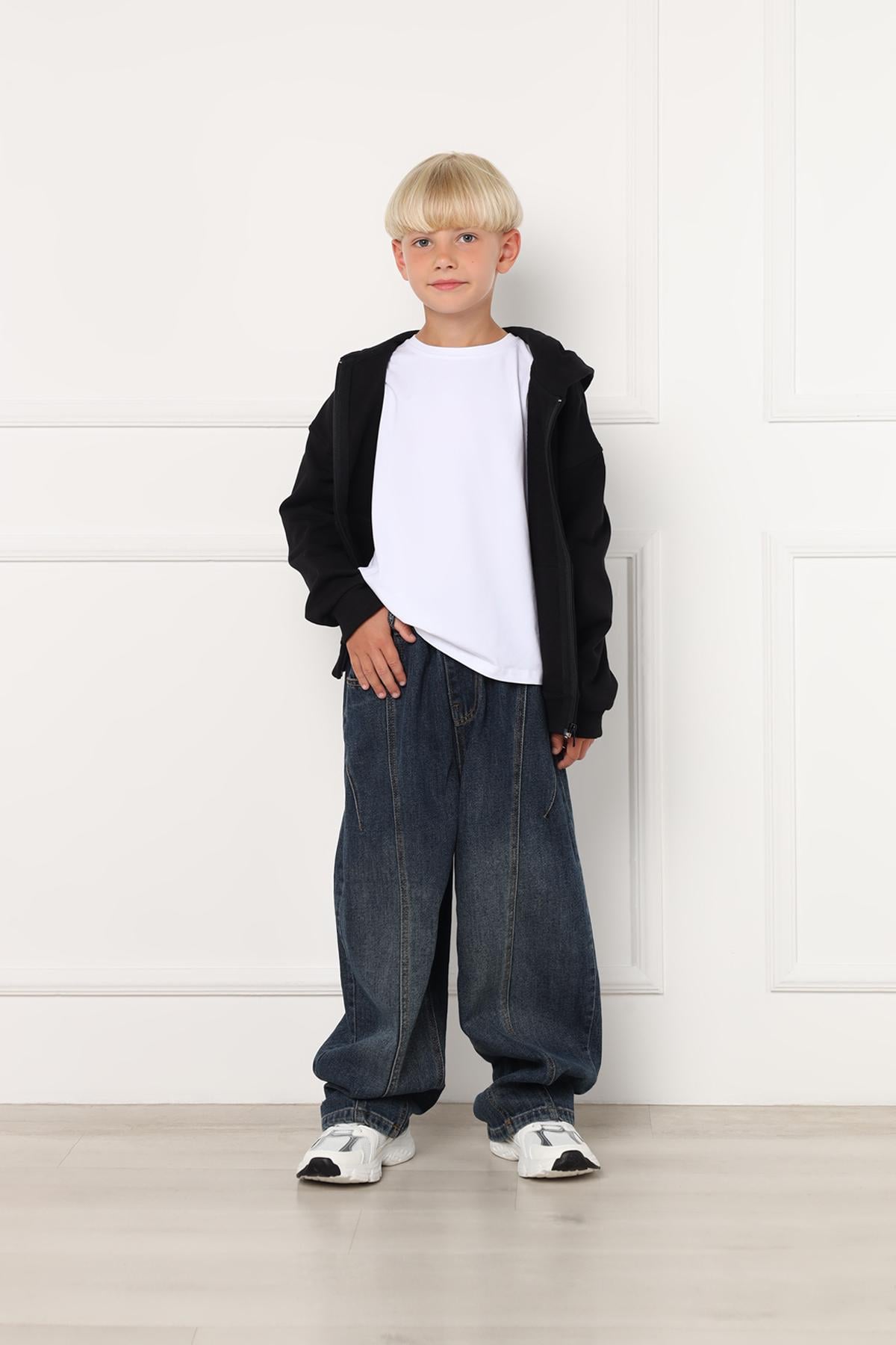 Джинсы baggy для мальчика 146 см Синий (ЦБ-00297150)