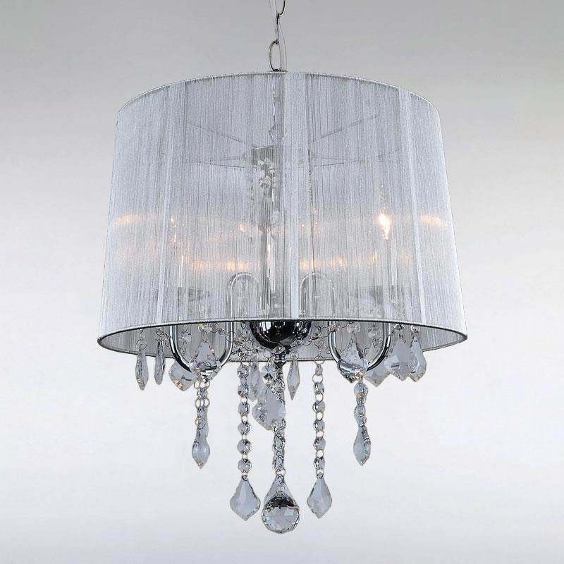 Люстра Light House LS-15254-3 Silver підвісна з абажуром хром (8755)