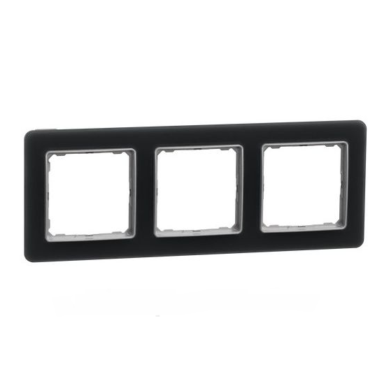 Рамка тройная Schneider Electric Sedna Elements Черное стекло (29674978)