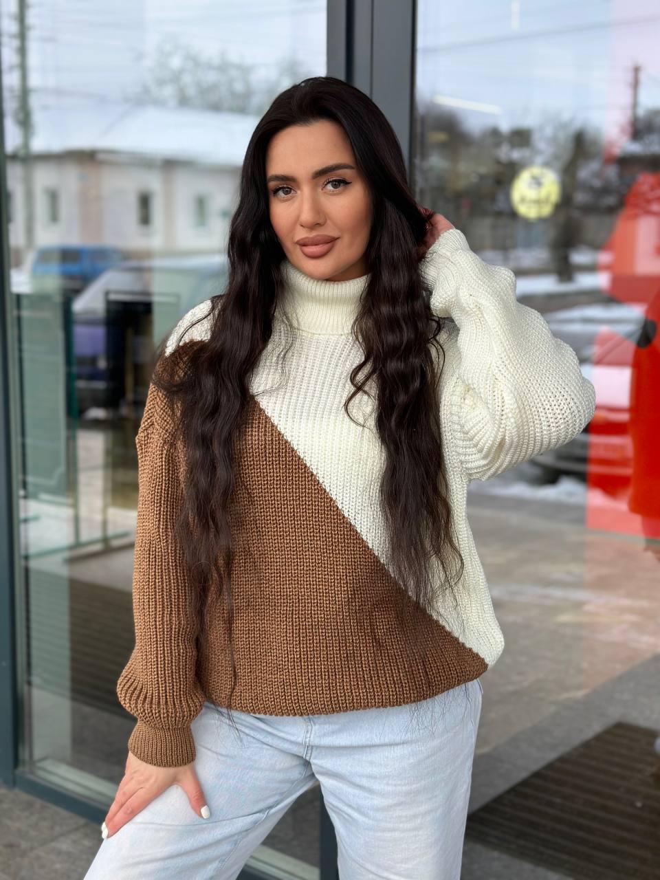 Свитер женский Диа р. 44-56 Капучино (350/а-нс) - фото 5 Свитер женский Диа р. 44-56 Капучино (350/а-нс) - фото 5