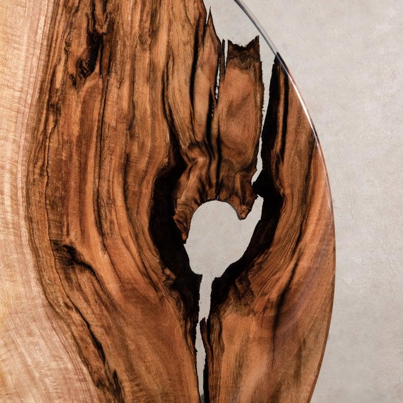 Стіл журнальний річка Балтімор дизайнерський круглий з прозорої епоксидної смоли та масиву горіха 600х480 мм - фото 10 Стіл журнальний річка Балтімор дизайнерський круглий з прозорої епоксидної смоли та масиву горіха 600х480 мм - фото 10