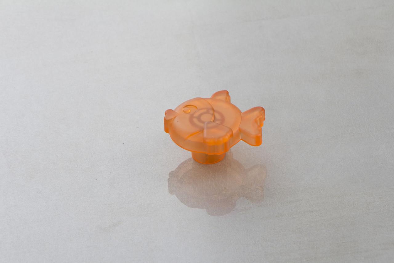 Мебельная ручка Poliplast Рыбка РП-27 Прозрачный оранжевый (16084)