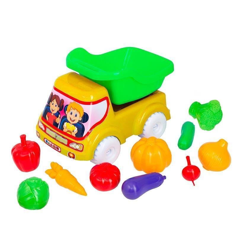 Машинка Бамсик самосвал №5 с овощами 3691 Yellow/Green (2812433250)