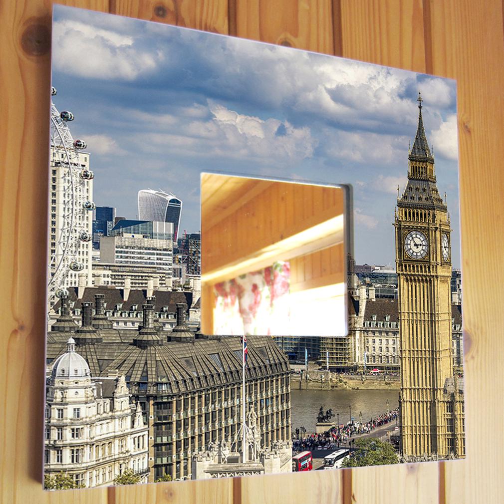Зеркало декоративное Панорама Лондона Англия 260х260 мм (M03040)