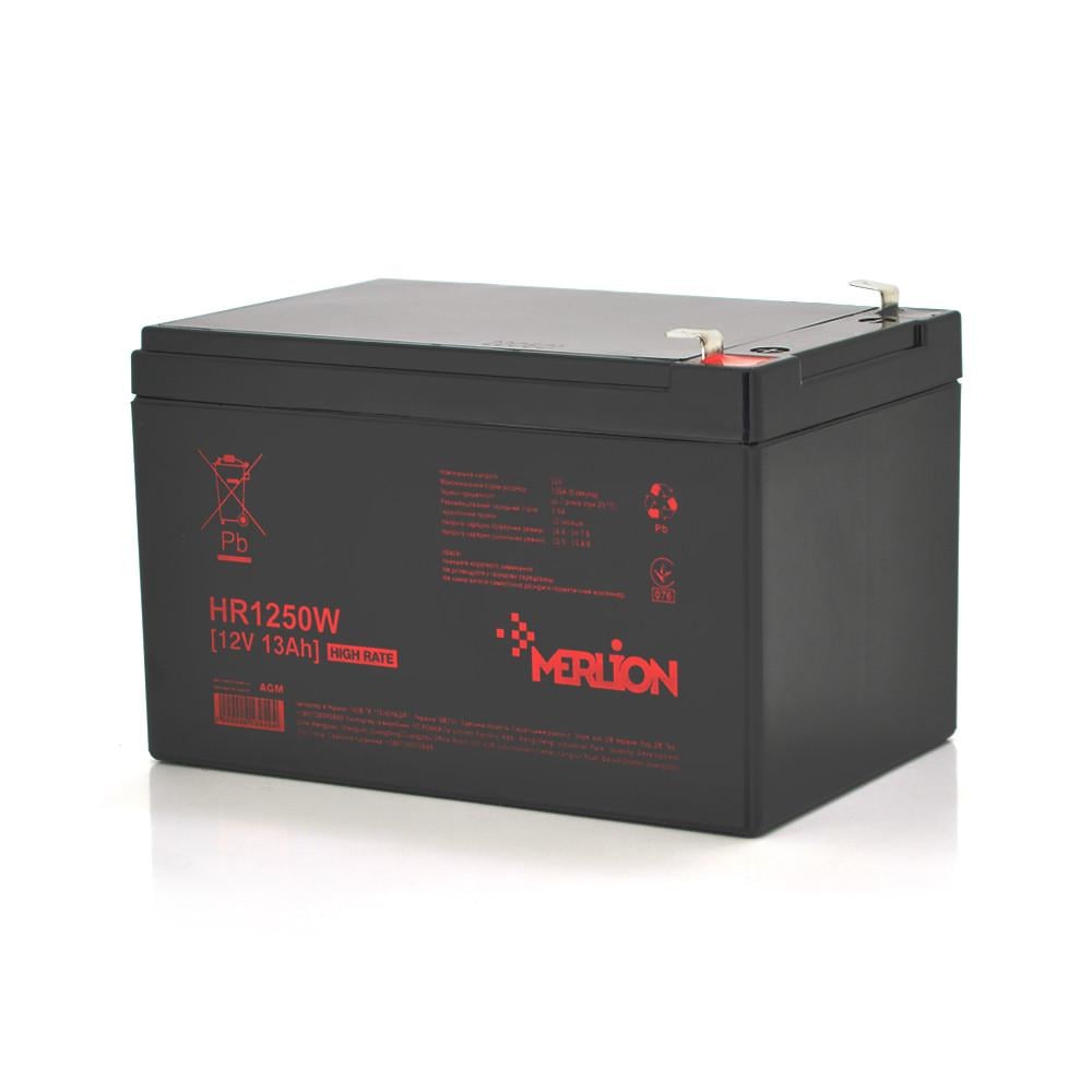 Батарея аккумуляторная MERLION HR1250W 12V 13Ah Black