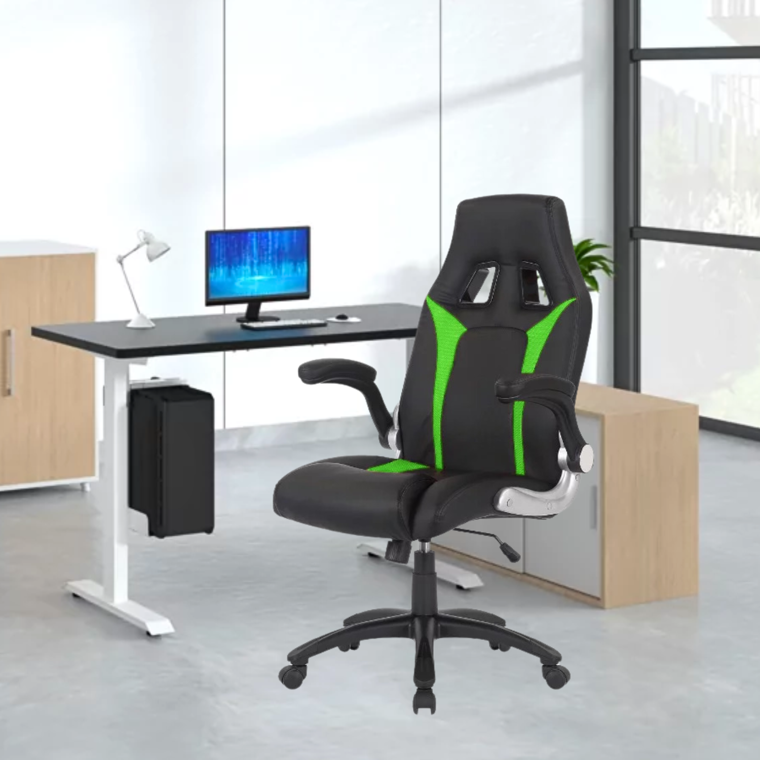 Кресло геймерское с TILT Fregat Shark до 130 кг Зеленый/Черный - фото 6 Кресло геймерское с TILT Fregat Shark до 130 кг Зеленый/Черный - фото 6