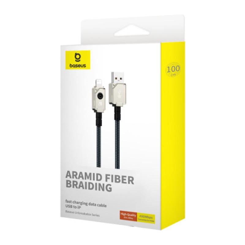 Дата-кабель BASEUS Unbreakable Series Fast Charging USB to Lightning 2,4A 1 м Stellar White (00000066024_2)