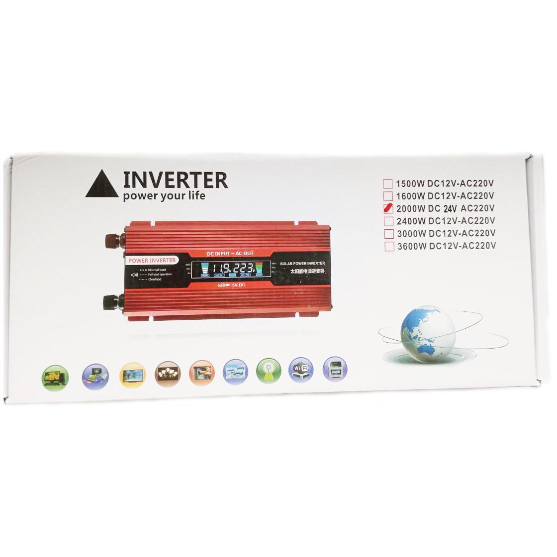 Автомобільний інвертор Solar Smart King Power Inverter 018 c 24V на 220V 2000W модифікована синусоїда Red (11064) - фото 5