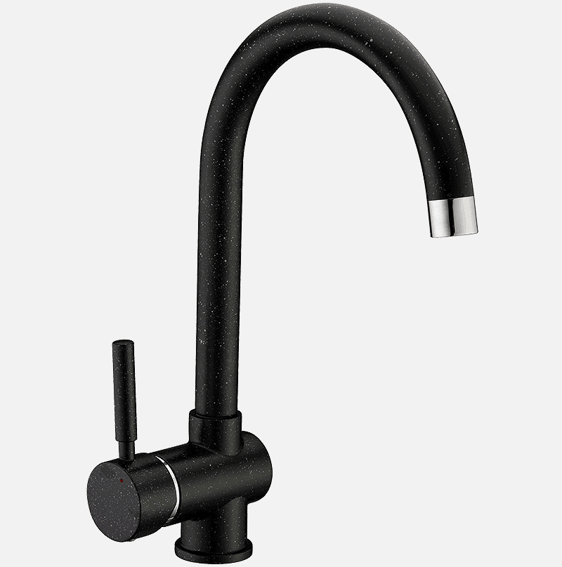 Смеситель кухонный Aquamarin KRONER 360 BLACK-COMBI Черный