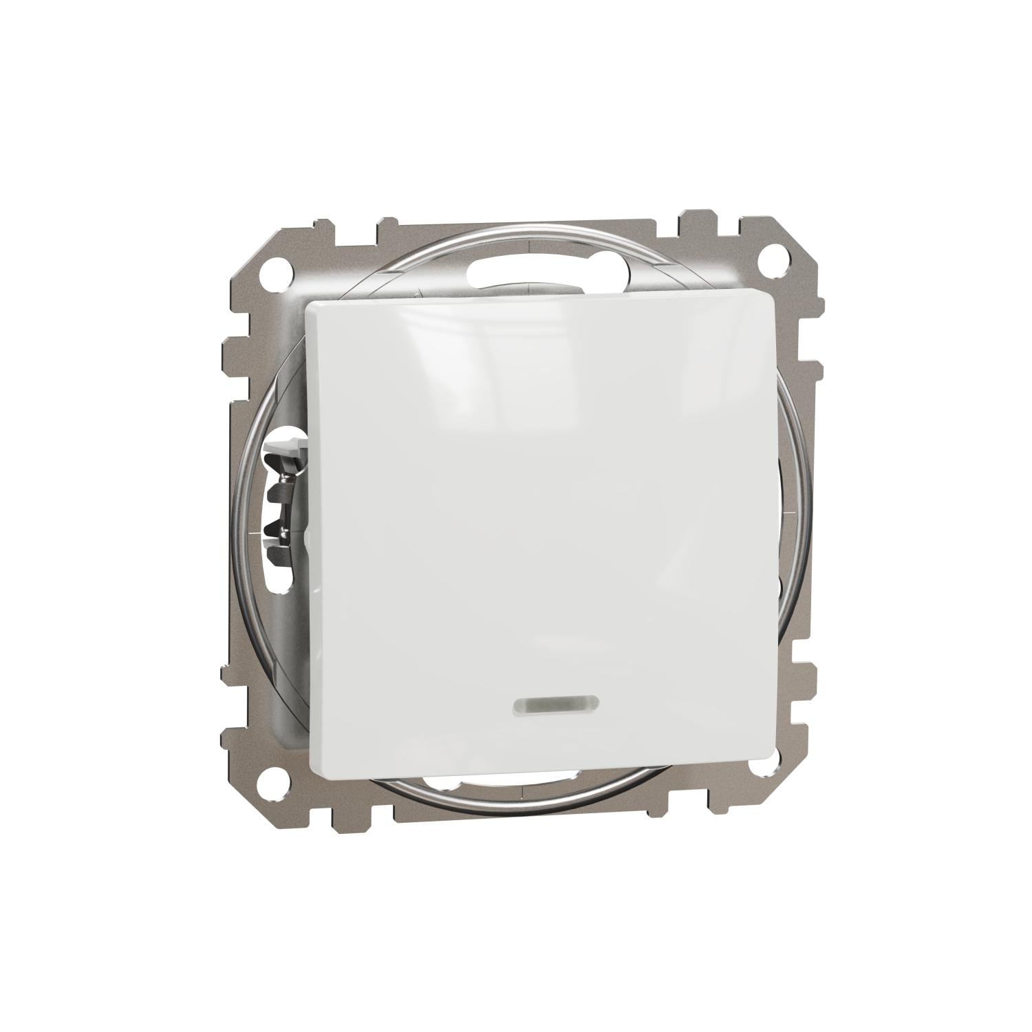 Выключатель одноклавишный Schneider Electric Sedna Design с подсветкой Белый (SDD111101L)