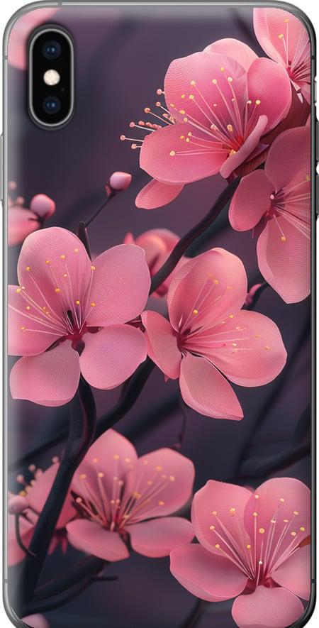 Чохол на iPhone XS Max Пурпурова сакура (6075t-1557-42517)