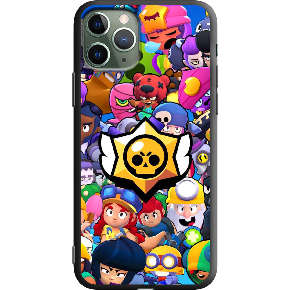 Чехол Boxface iPhone 11 Pro Brawl Stars Черный силикон (38189-up2389-38277)