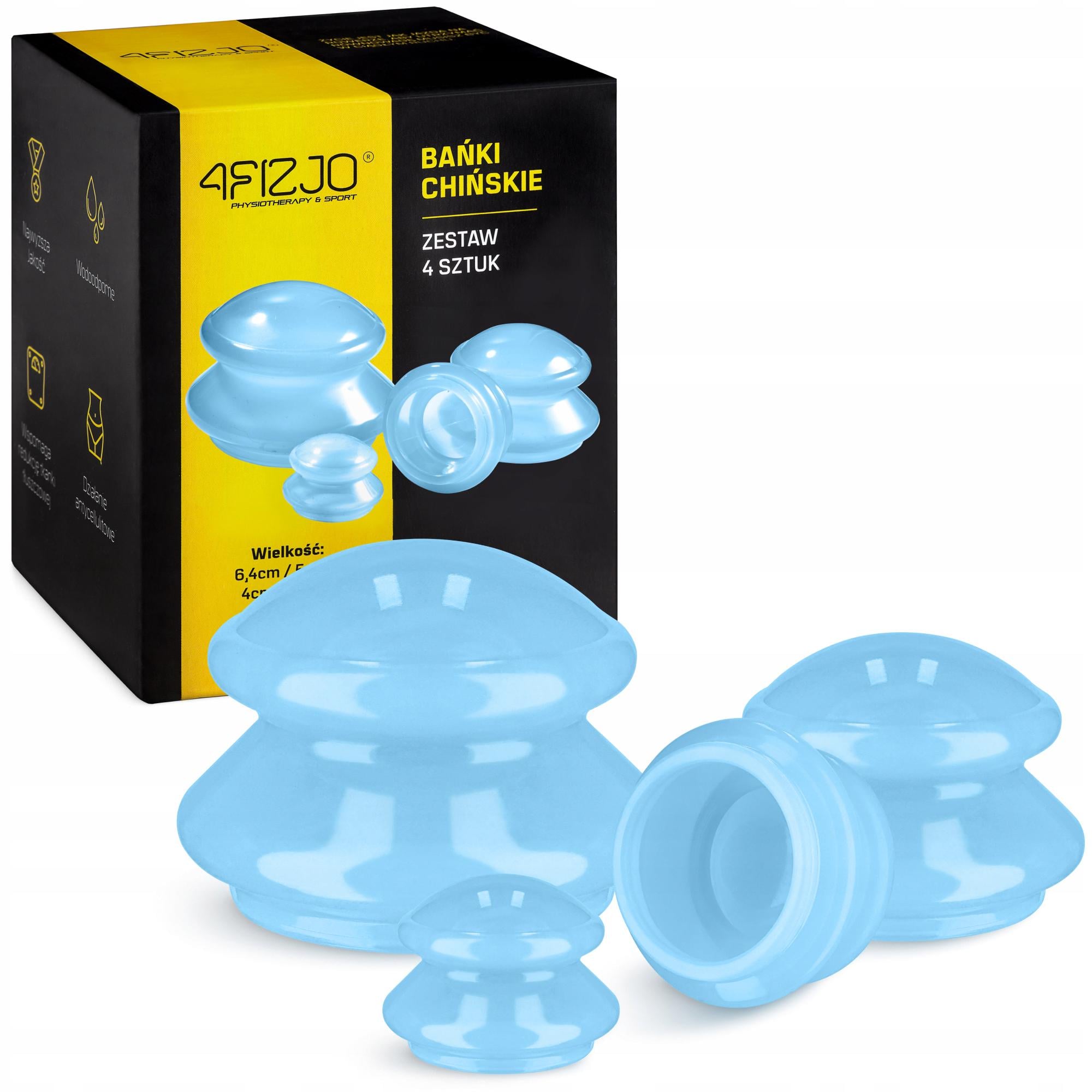 Вакуумные массажные банки 4FIZJO MED+ силиконовые для тела 4 шт. Blue (P-5907739312341)