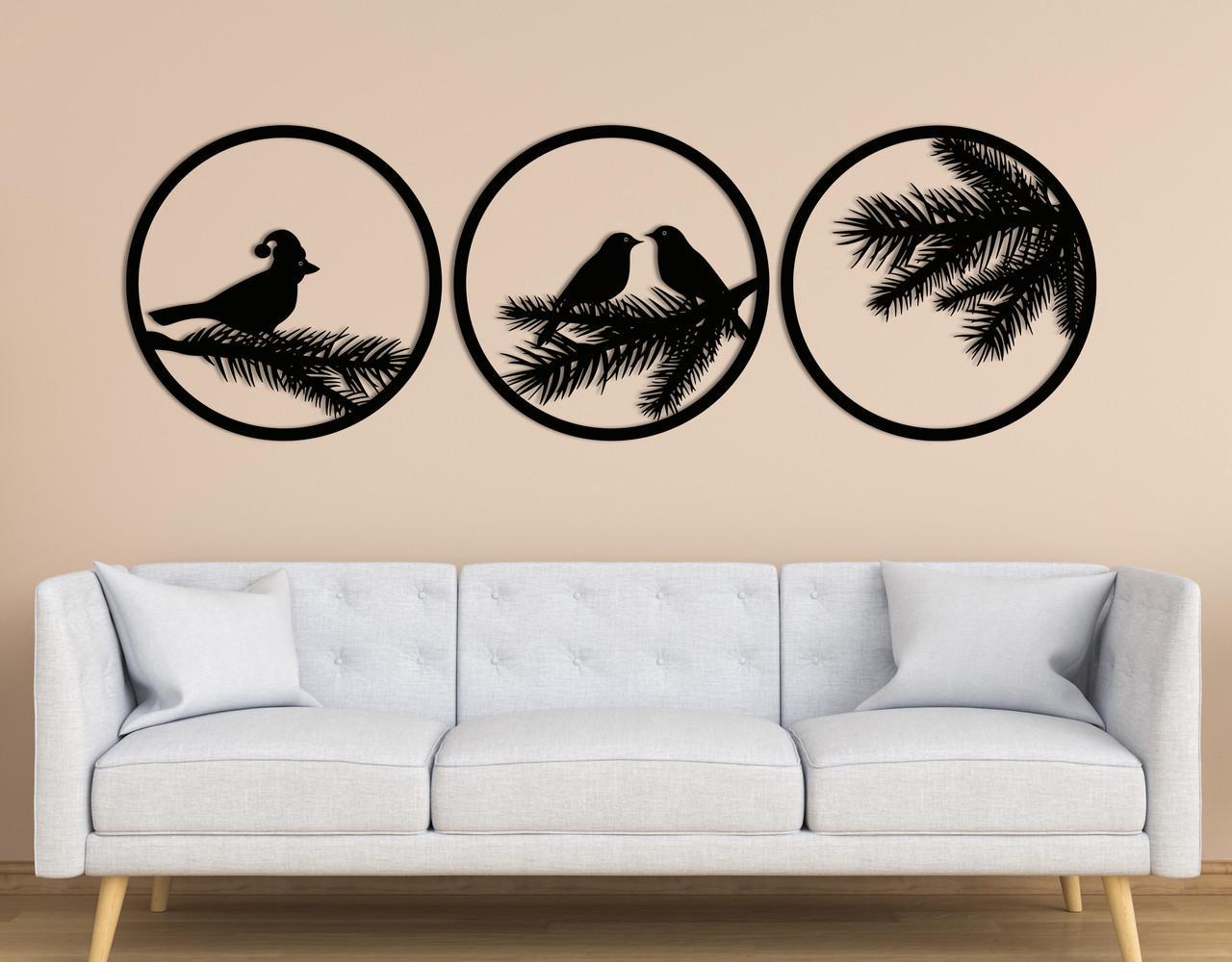 Декоративное панно на стену Upwood Decor New Year's Trio 120х39,1 см Black (1584032893)