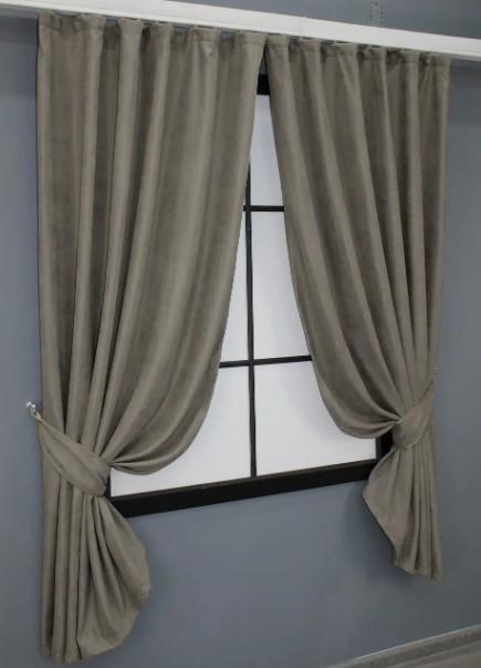 Штори Sparta мікровелюр 1,3х1,7 м 2 шт. Темно-бежевий (1195ш) - фото 4 Штори Sparta мікровелюр 1,3х1,7 м 2 шт. Темно-бежевий (1195ш) - фото 4