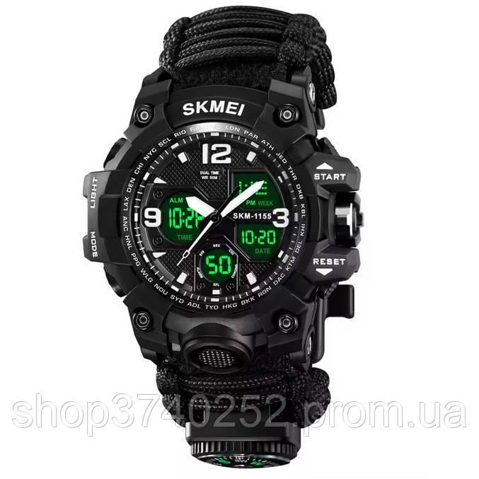 Годинник наручний Skmei 1155BKBK Compass Зелений