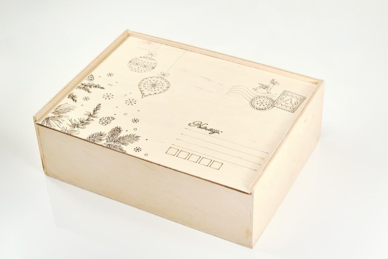 Подарункова коробка Зробив Тато Різдвяна пошта нефарбована (BOX2006) - фото 4