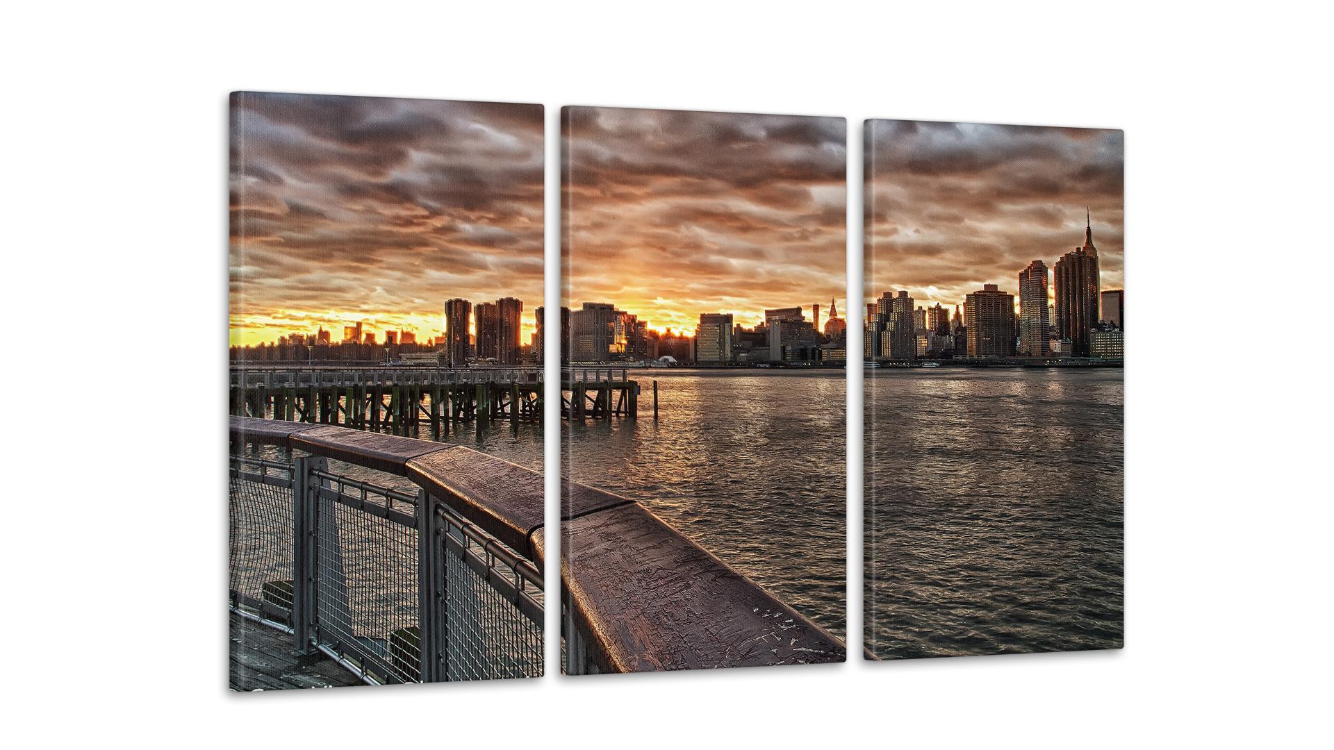 Модульная картина Город Закат 53x100 см (Art-10_3А)