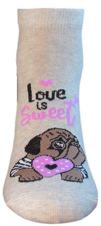 Носки женские демисезонные Легка хода 5444 спортивные р. 23 Бежевый меланжевый