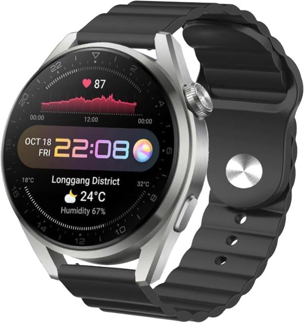 Ремешок Wave для Huawei Watch 3 Pro Black (22575-2B)