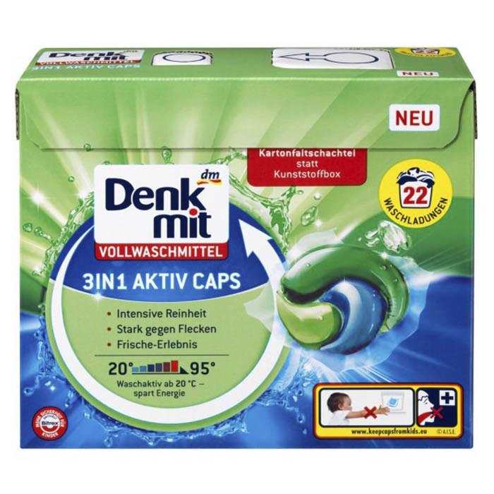 Капсулы для стирки Denkmit 3в1 Aktiv для белой одежды 22 шт. (1667566056)
