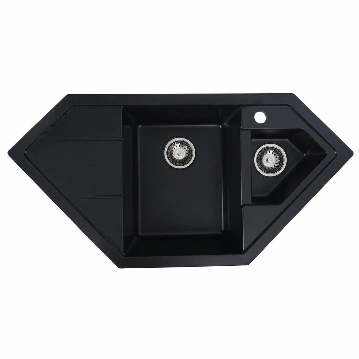Мойка для кухни гранитная Platinum 9950 PANDORA Черный матовый (9950-21) Мойка для кухни гранитная Platinum 9950 PANDORA Черный матовый (9950-21)