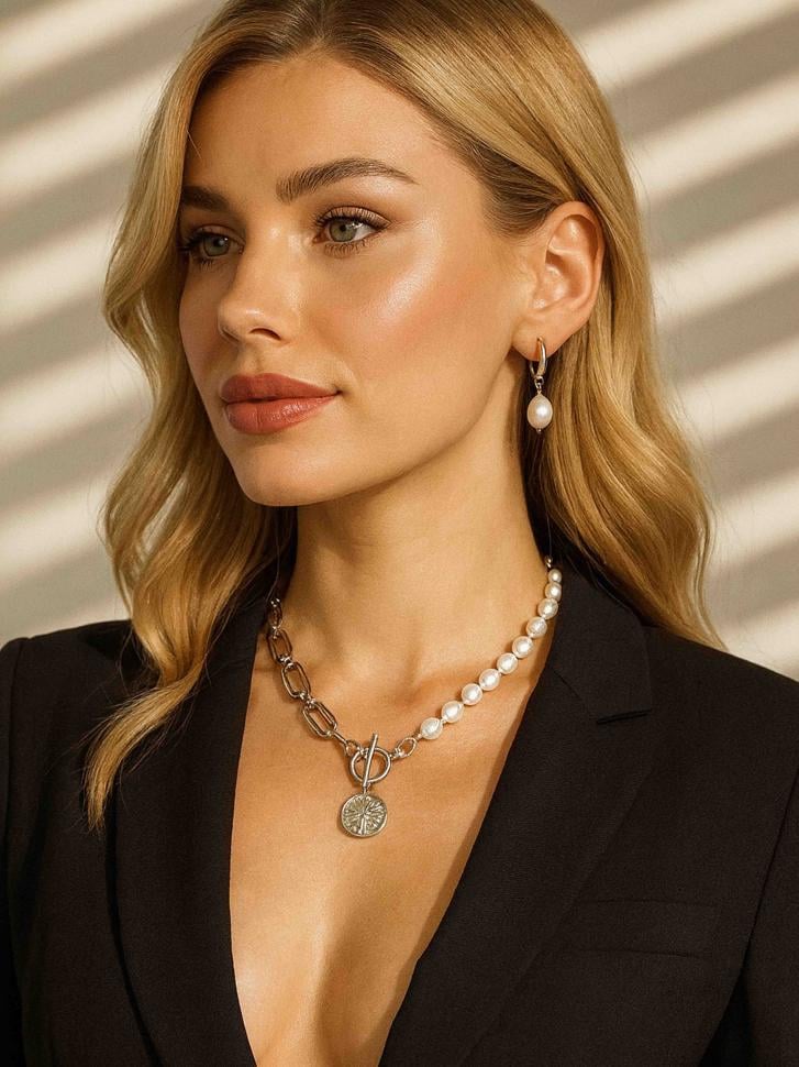 Цепочка крупная с жемчужинами (5235) Цепочка крупная с жемчужинами (5235)