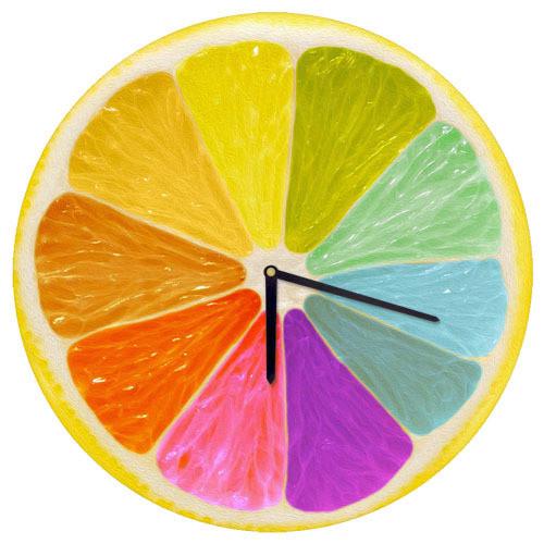 Часы настенные круглые Presentville Цветной лимон 36 см (CHR O 15M005)