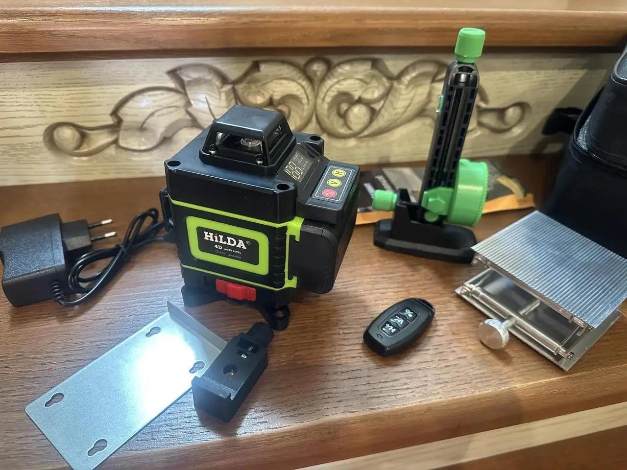 Лазерный уровень нивелир HILDA 4D Plus Full+LED с зеленым лучом на 16 линий 360 градусов - фото 14 Лазерный уровень нивелир HILDA 4D Plus Full+LED с зеленым лучом на 16 линий 360 градусов - фото 14