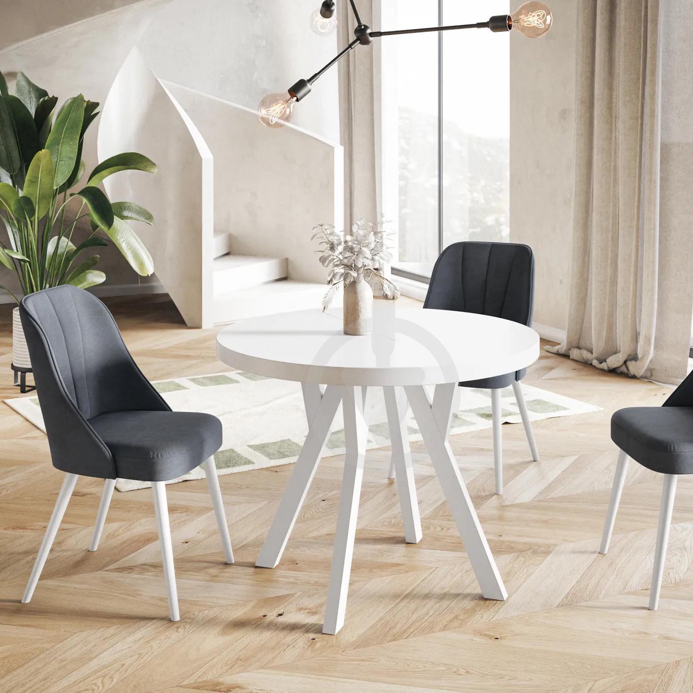 Стол кухонный круглый RoMax Lite Loft 80 см Белая Аляска/Белый - фото 2