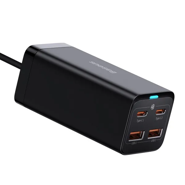 Блок живлення BASEUS GaN3 Pro 100W 2xUSB 2xType-C Quick charge та кабель USB-C 100W Black - фото 2