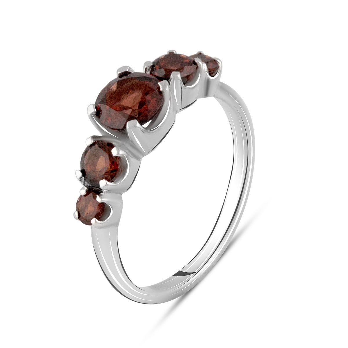 Кольцо серебряное с натуральным гранатом 1 ct 3,12 г р. 18 (2104209)